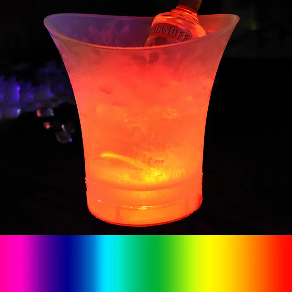 5L Splash-Proof Disco Bucket: The Party's Gonna Get Lit with Colorful Booze and Ice!