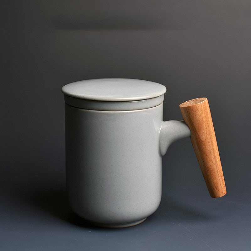 Gigantic Sippy Cup with a Fancy Wooden Handle for Hydration Enthusiasts
