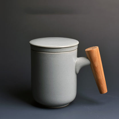 Gigantic Sippy Cup with a Fancy Wooden Handle for Hydration Enthusiasts