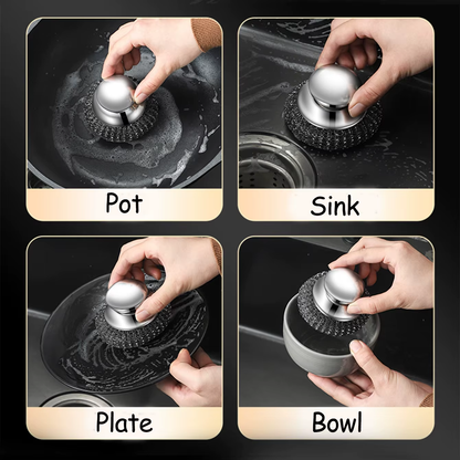 1PC Scrub-a-Dub-Dub: The Mighty Metal Wool Wonder for Your Grimy Pots and Pans!