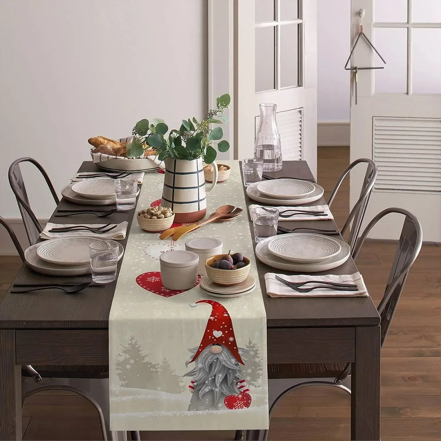 Jolly Gnome's Flaky Love Blanket for Your Feast: A Heartfelt Table Runner That Says "Eat, Drink, and Be Merry!