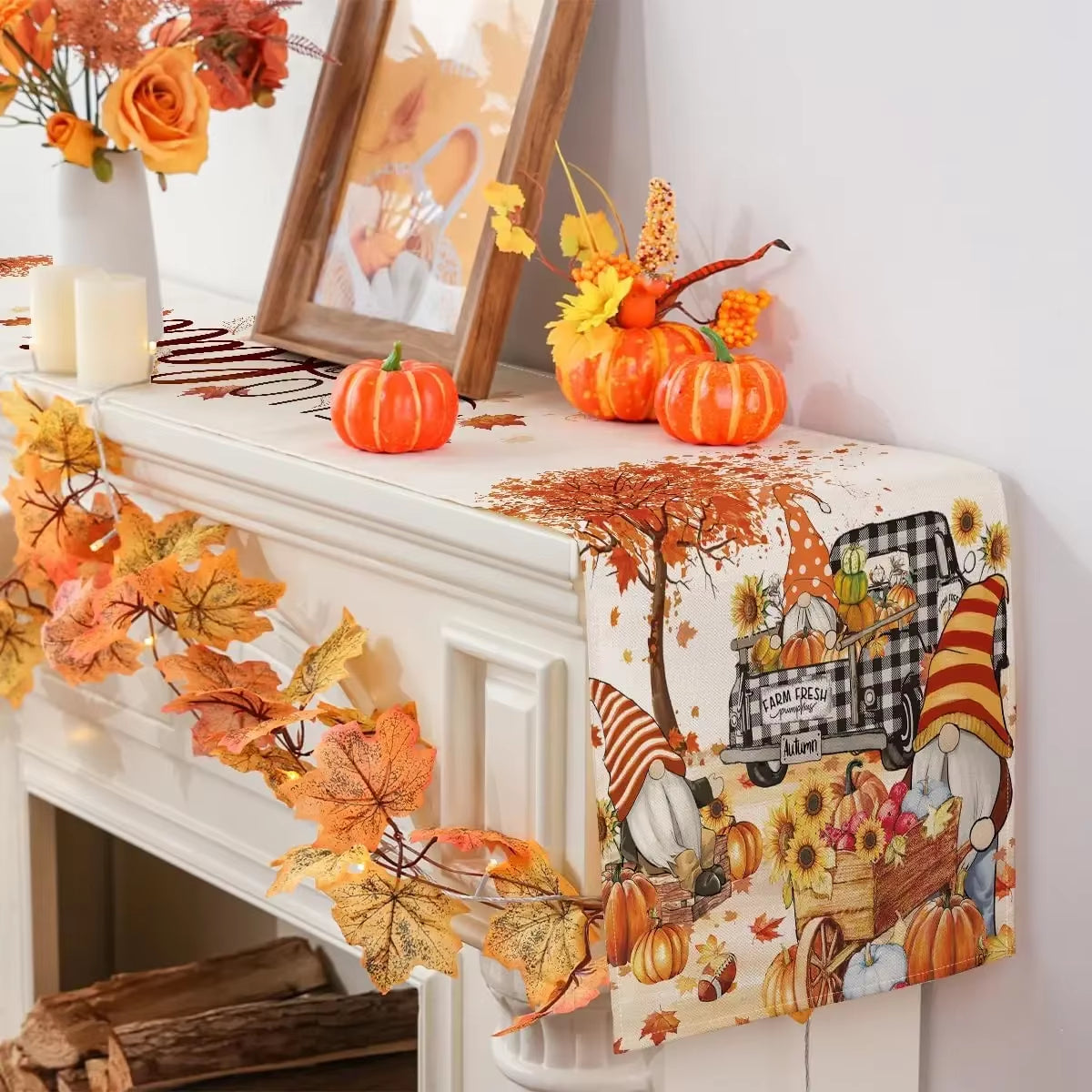 Gnome on the Run: A Thanksgiving Truckload of Leaves for Your Table's Holiday Shenanigans!
