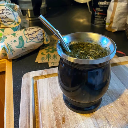 The Ultimate Sip 'n' Chill: Stainless Steel Mate Mug for Serious Sippers, Complete with Fancy Straw and a Brush for Your Inner Clean Freak!