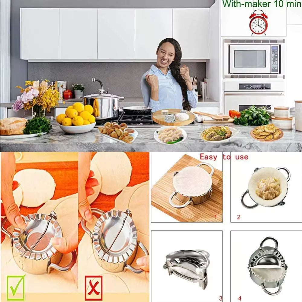 Dumpling Dynamo: The Ultimate Steel Press for Wrapping Your Way to Pastry Paradise!