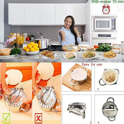 Dumpling Dynamo: The Ultimate Steel Press for Wrapping Your Way to Pastry Paradise!