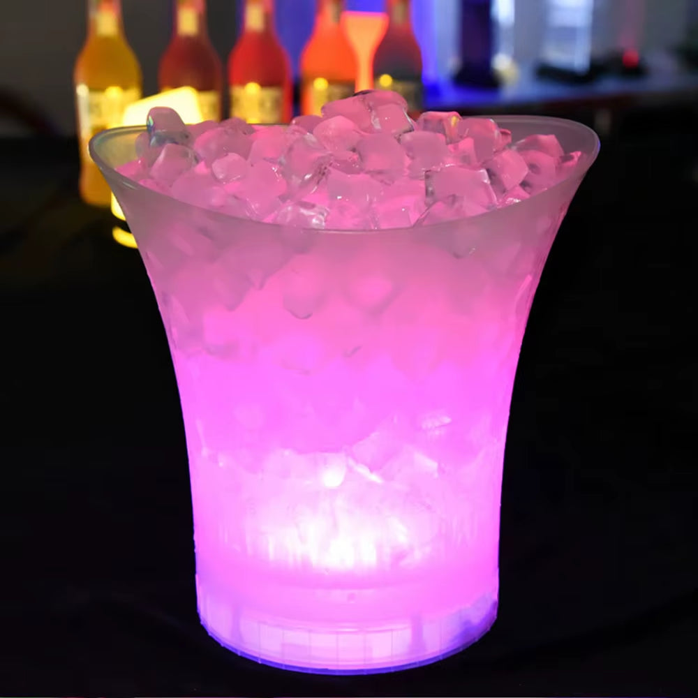5L Splash-Proof Disco Bucket: The Party's Gonna Get Lit with Colorful Booze and Ice!