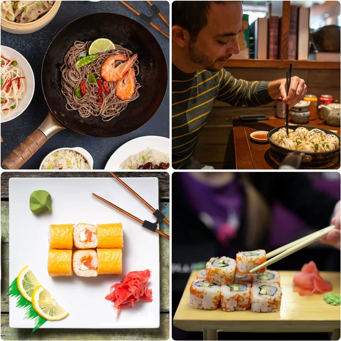 5 PCS "Chopstick Sidekicks" - Your New Best Buds for Mastering the Art of Noodle-Nabbing!