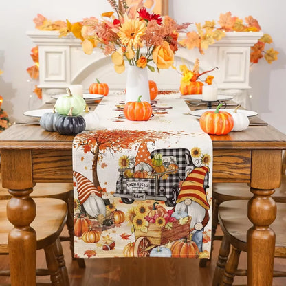 Gnome on the Run: A Thanksgiving Truckload of Leaves for Your Table's Holiday Shenanigans!