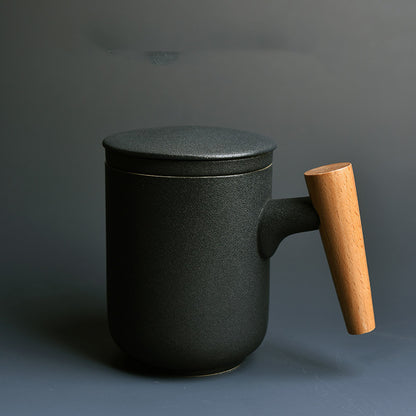 Gigantic Sippy Cup with a Fancy Wooden Handle for Hydration Enthusiasts