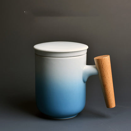 Gigantic Sippy Cup with a Fancy Wooden Handle for Hydration Enthusiasts