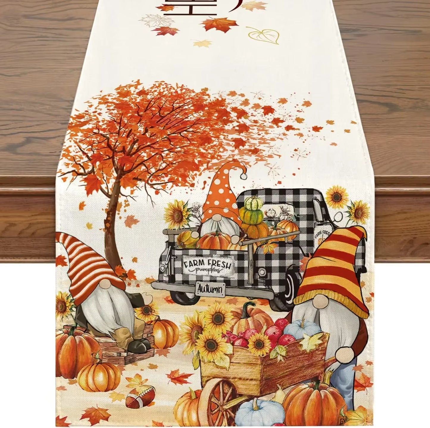 Gnome on the Run: A Thanksgiving Truckload of Leaves for Your Table's Holiday Shenanigans!