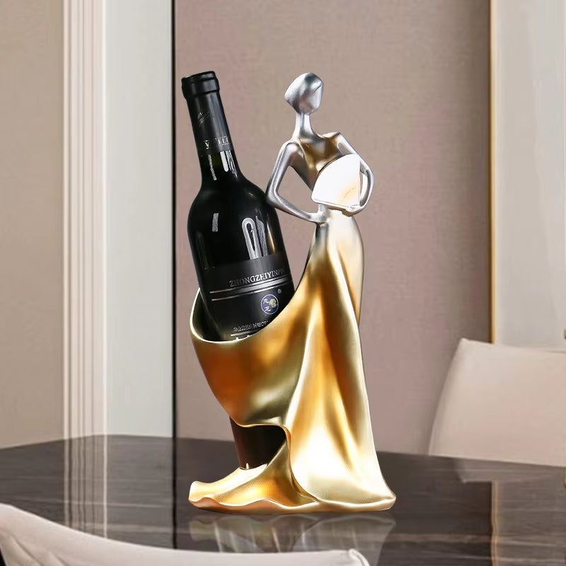 Sassy Lady in a Skirt Holding Wine: The Ultimate Home Decor Drama Queen!