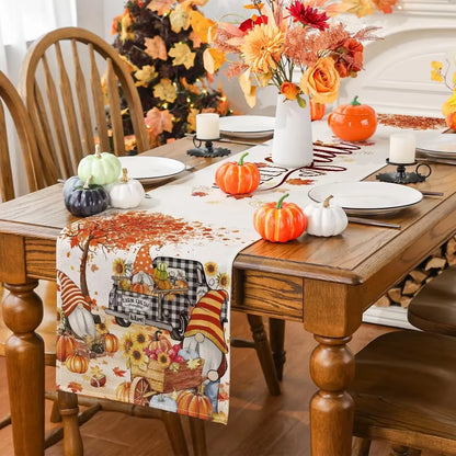 Gnome on the Run: A Thanksgiving Truckload of Leaves for Your Table's Holiday Shenanigans!