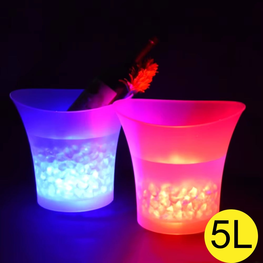 5L Splash-Proof Disco Bucket: The Party's Gonna Get Lit with Colorful Booze and Ice!