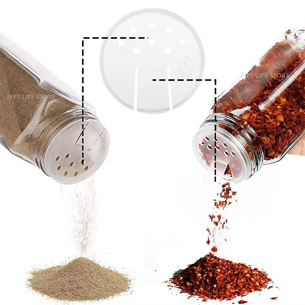 12 Tiny Glass Towers of Flavor with Fancy Hats: The Ultimate Spice Squad for Your Kitchen Shenanigans!