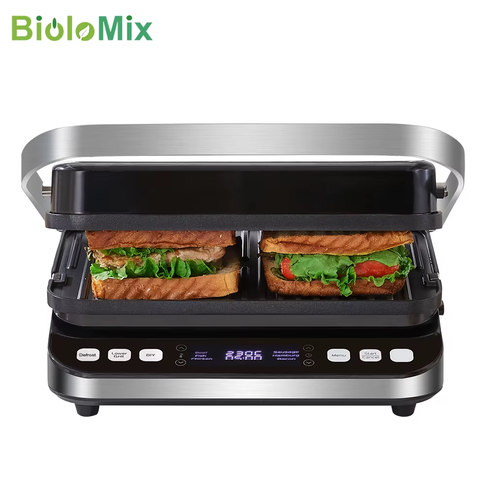 Biolomix 2000W Grill-o-Matic: The Ultimate Sizzle Machine for Paninis, Waffles, and Whatever Else You Can Squish!