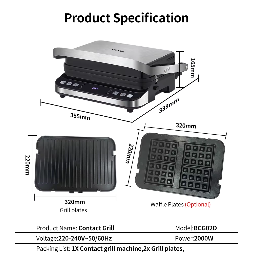 Biolomix 2000W Grill-o-Matic: The Ultimate Sizzle Machine for Paninis, Waffles, and Whatever Else You Can Squish!