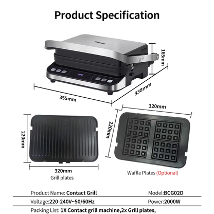 Biolomix 2000W Grill-o-Matic: The Ultimate Sizzle Machine for Paninis, Waffles, and Whatever Else You Can Squish!