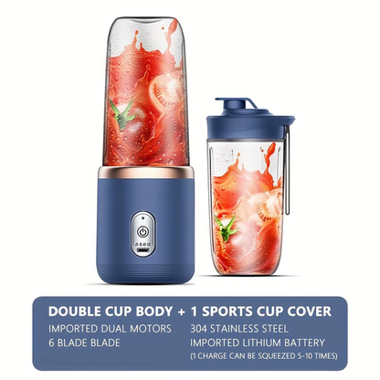 Blender Buddy 3000: The Double Trouble Juice Juggler for Smoothies on the Go!