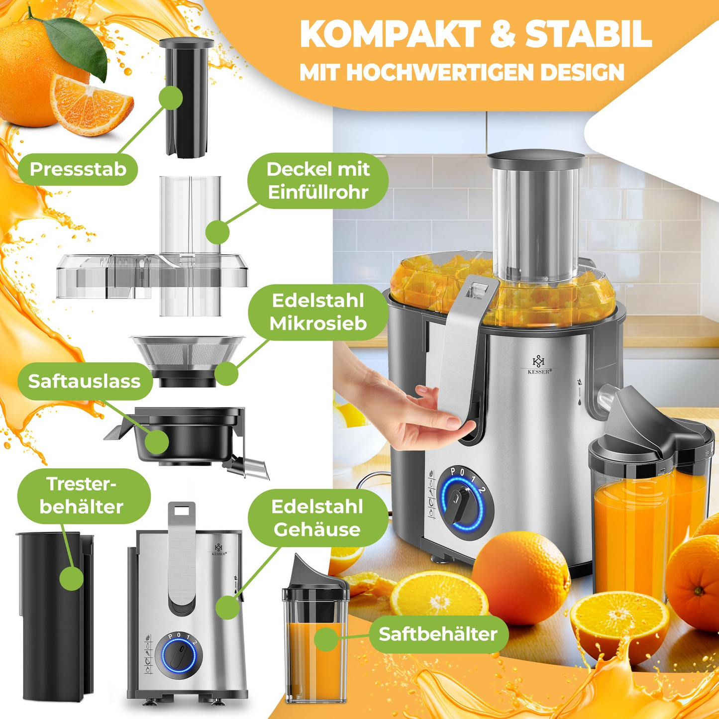 KESSER® Juice Squeezer 1100W: The Fruit's Worst Nightmare!