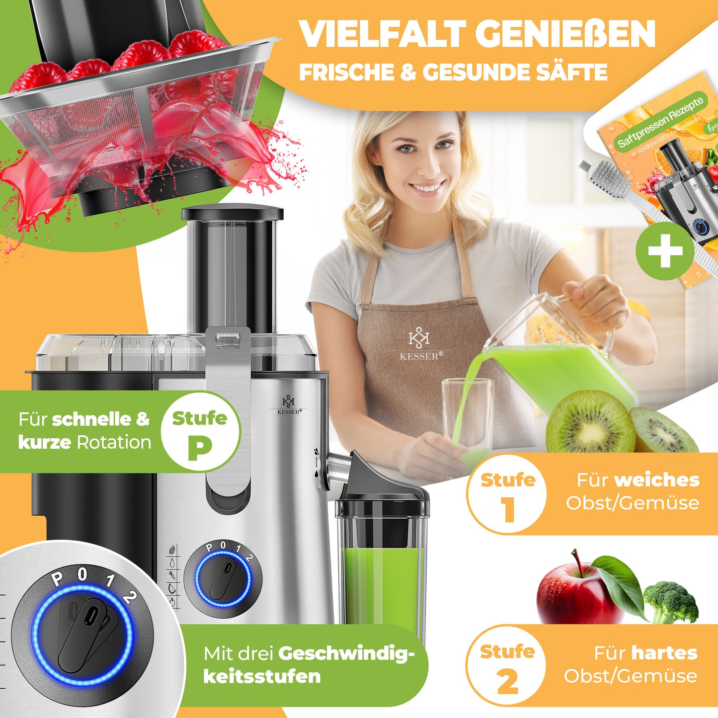 KESSER® Juice Squeezer 1100W: The Fruit's Worst Nightmare!