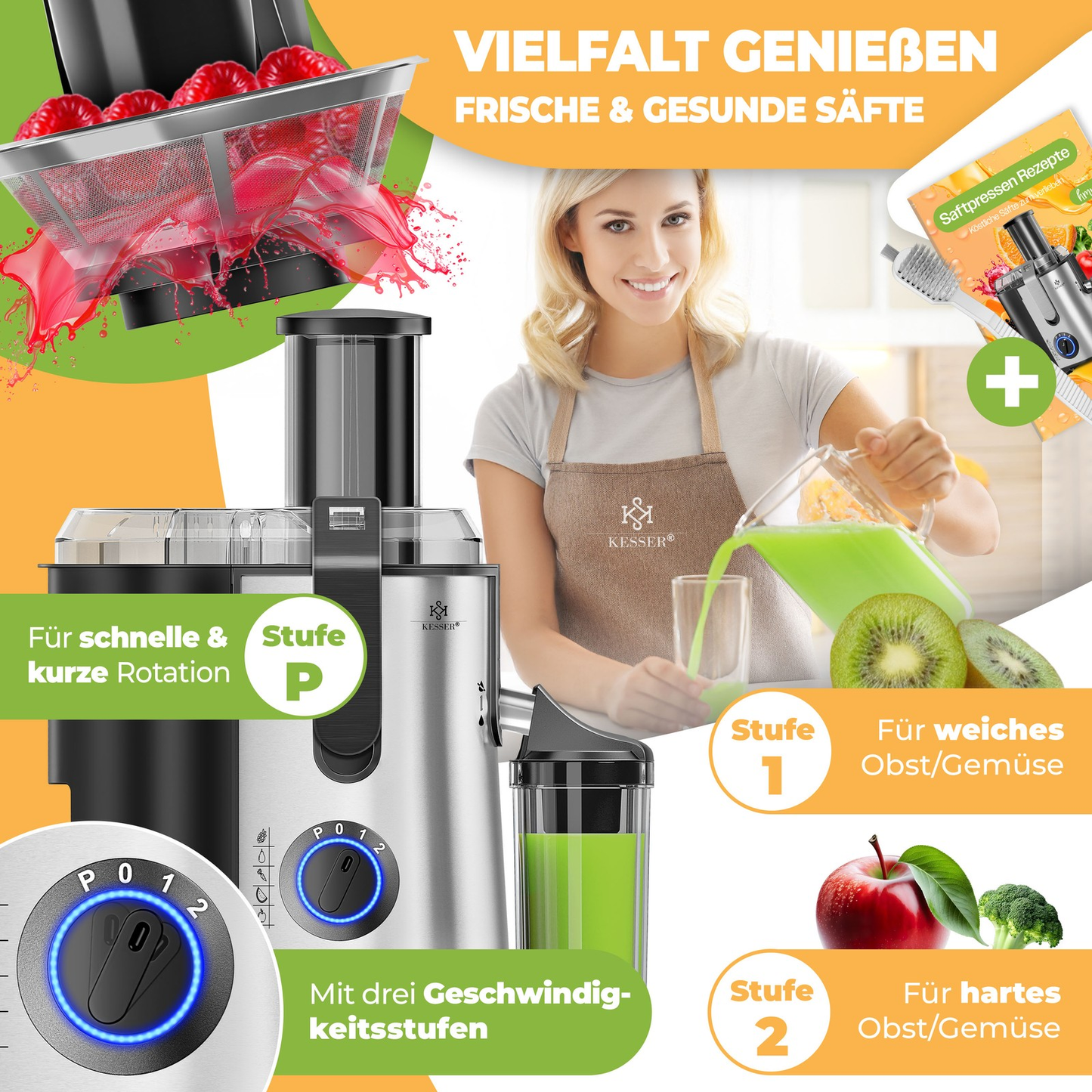 KESSER® Juice Squeezer 1100W: The Fruit's Worst Nightmare!