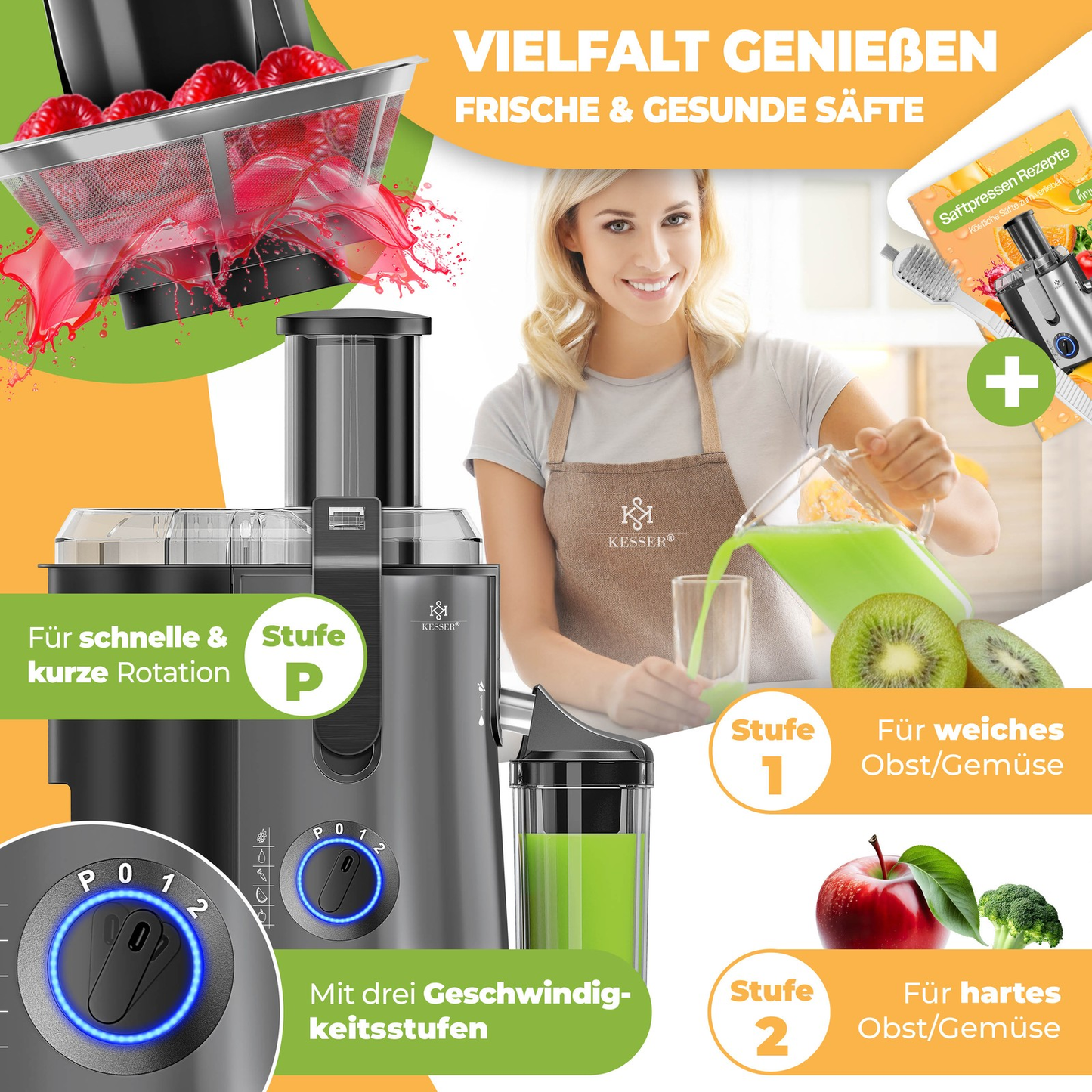 KESSER® Juice Squeezer 1100W: The Fruit's Worst Nightmare!