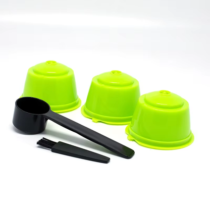 Triple Trouble: The Ultimate Dolce Gusto Coffee Filter Trio with a Spoon and Brush for Caffeine Shenanigans!