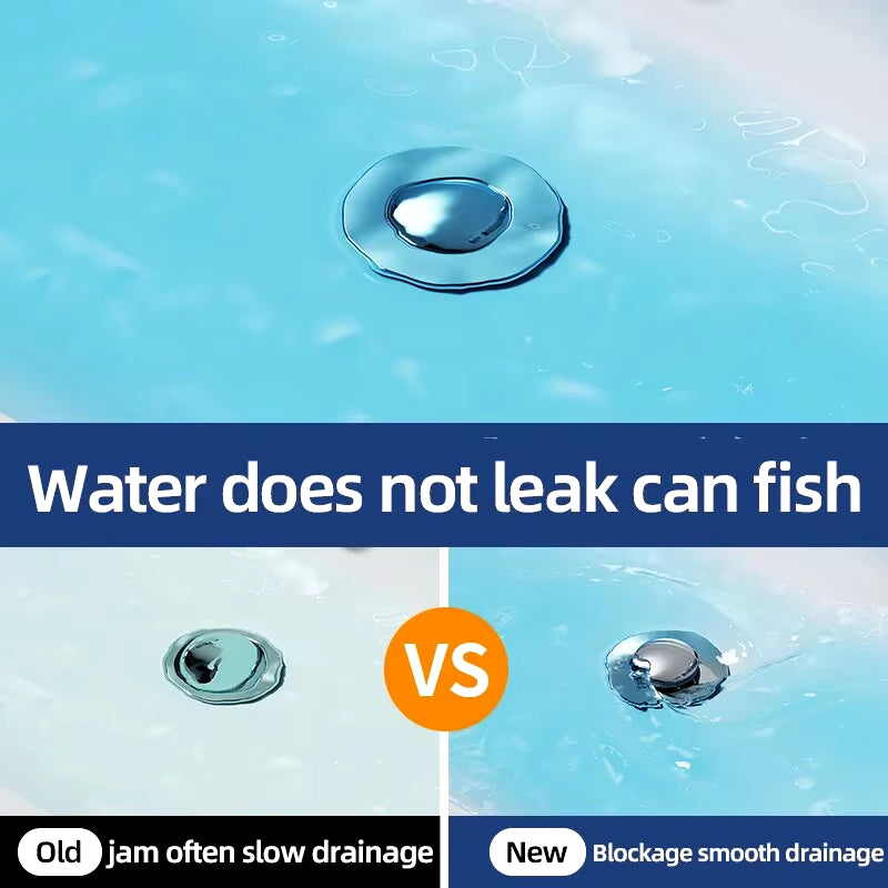 1PCS Sink Sneeze Guard: The Stainless Steel Plug That Bounces Back and Keeps Your Stink in Check!