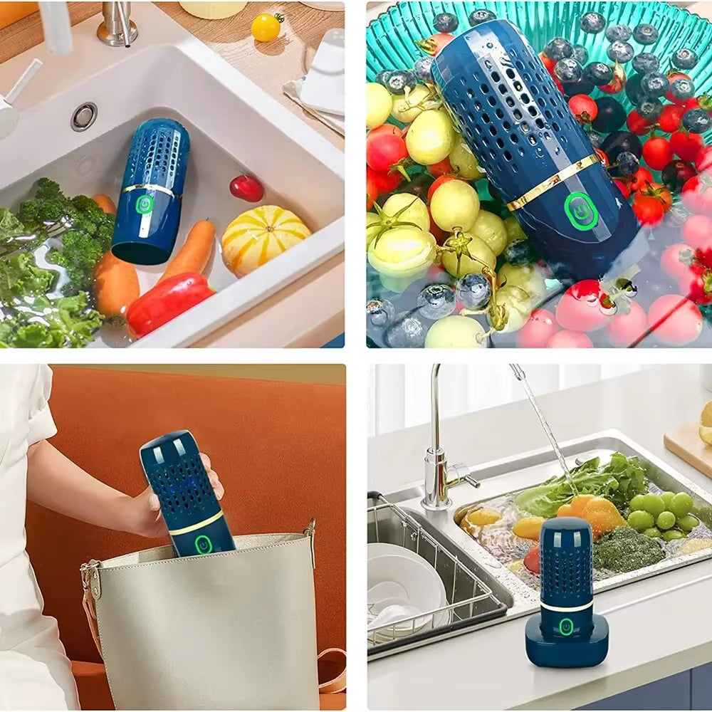 Portable Fruit Spa: The Wireless Bubble Bath for Your Picnic Produce!