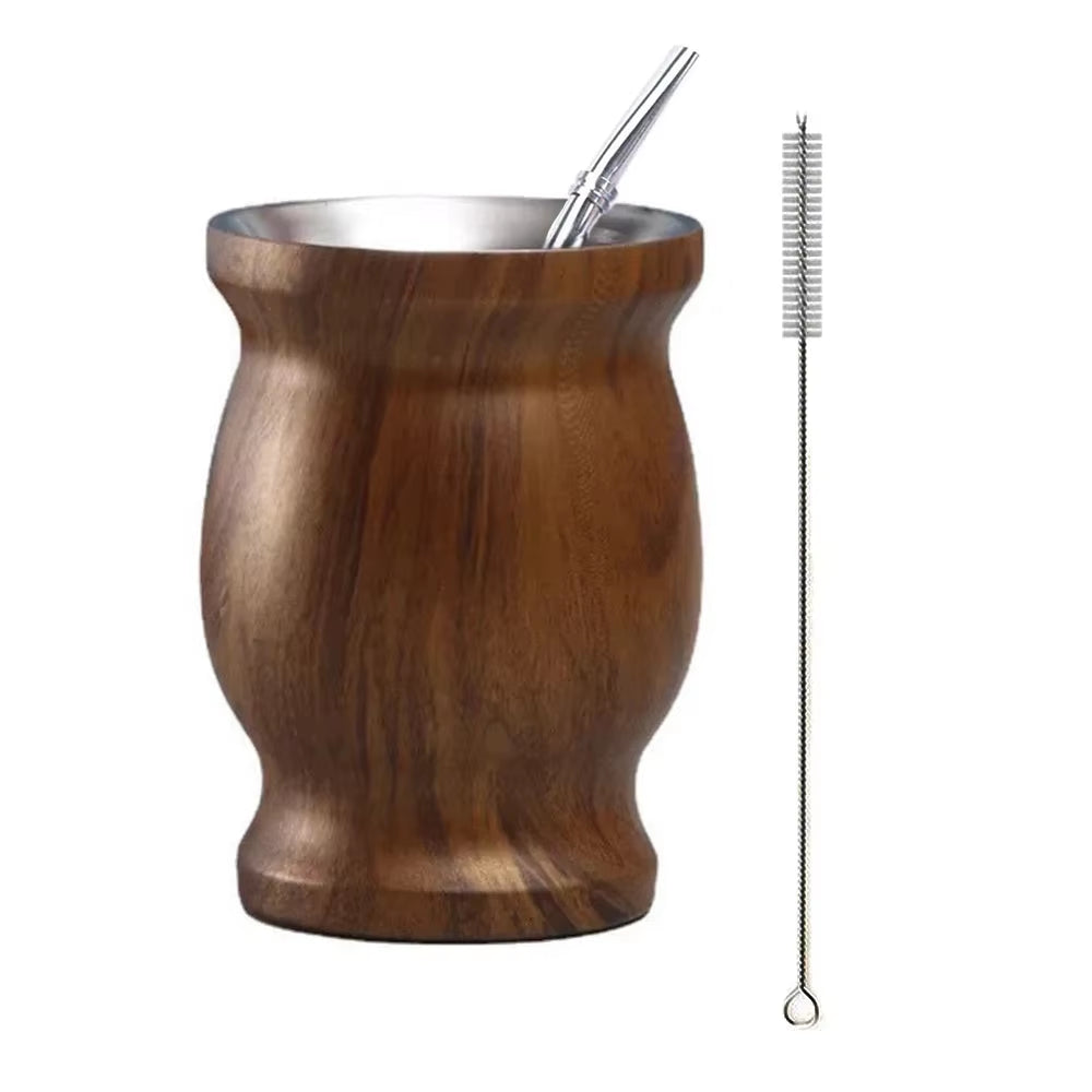 The Ultimate Sip 'n' Chill: Stainless Steel Mate Mug for Serious Sippers, Complete with Fancy Straw and a Brush for Your Inner Clean Freak!