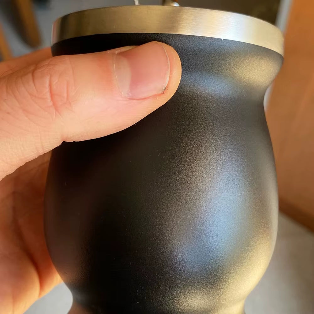 The Ultimate Sip 'n' Chill: Stainless Steel Mate Mug for Serious Sippers, Complete with Fancy Straw and a Brush for Your Inner Clean Freak!