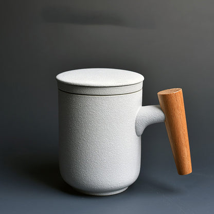 Gigantic Sippy Cup with a Fancy Wooden Handle for Hydration Enthusiasts