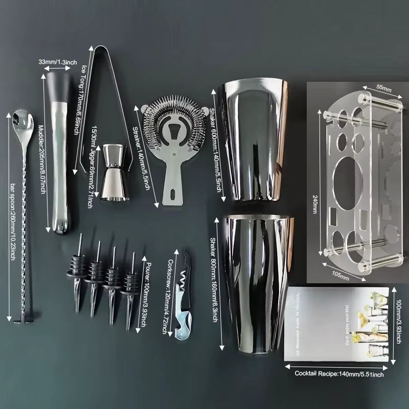Shake It Like a Polaroid Picture: The 12-Piece Fancy Shaker Set for Cocktails That Won't Mix Themselves!
