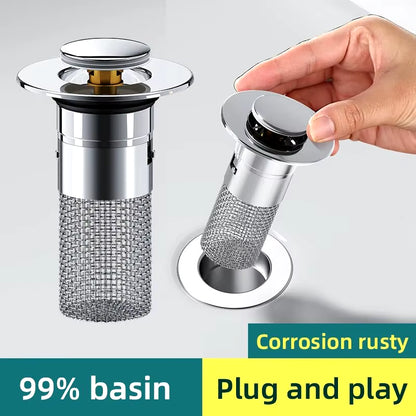 1PCS Sink Sneeze Guard: The Stainless Steel Plug That Bounces Back and Keeps Your Stink in Check!