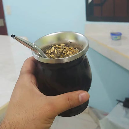 The Ultimate Sip 'n' Chill: Stainless Steel Mate Mug for Serious Sippers, Complete with Fancy Straw and a Brush for Your Inner Clean Freak!