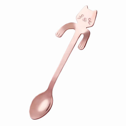 Purr-fectly Adorable Stainless Steel Cat Spoon: Your Dessert's New Feline Friend!