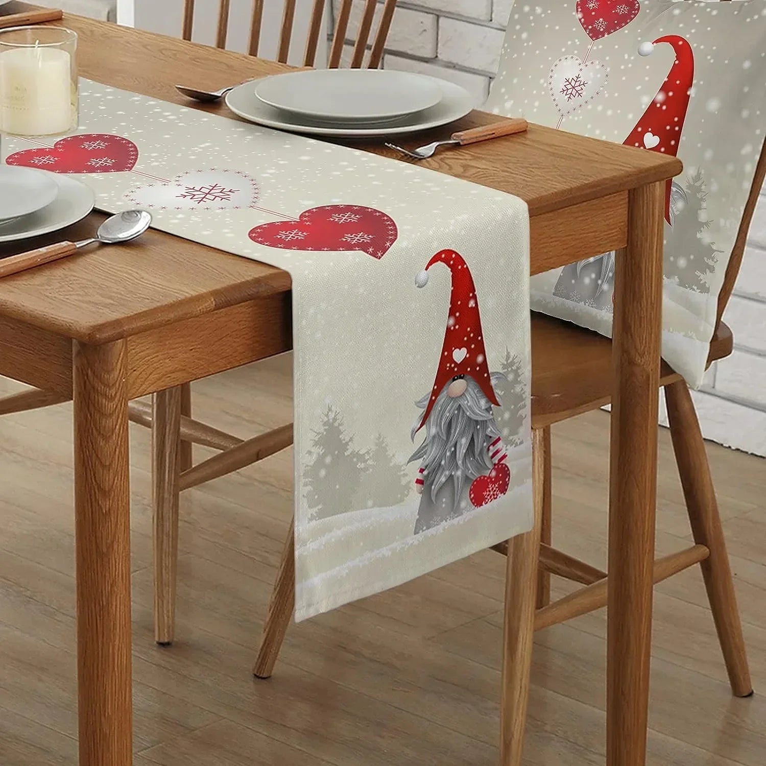 Jolly Gnome's Flaky Love Blanket for Your Feast: A Heartfelt Table Runner That Says "Eat, Drink, and Be Merry!