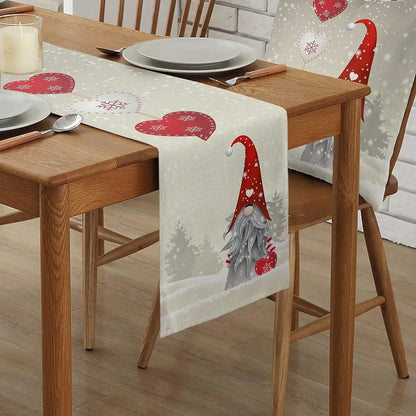 Jolly Gnome's Flaky Love Blanket for Your Feast: A Heartfelt Table Runner That Says "Eat, Drink, and Be Merry!