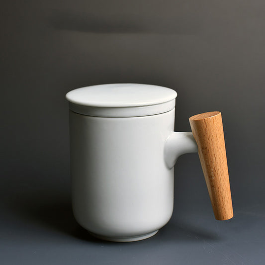 Gigantic Sippy Cup with a Fancy Wooden Handle for Hydration Enthusiasts
